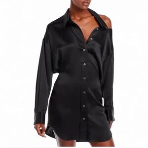 Like New $579 🔥 Alexander Wang Silk l 100% Silk Black Shirt Dress